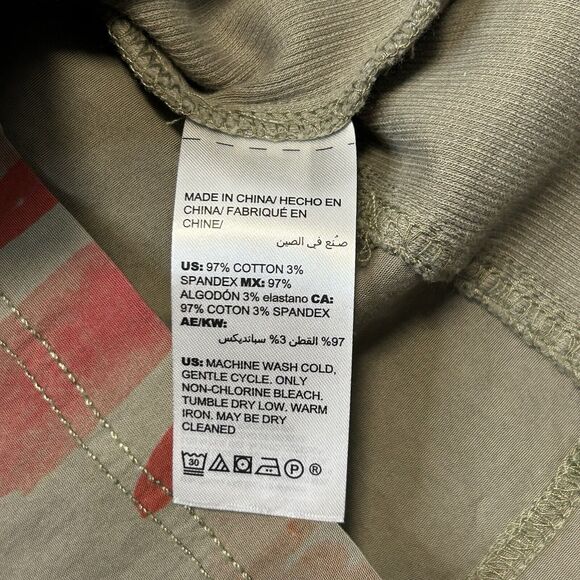 Chicos Zenergy Jacket Womens 0 Small Green Ikat Utility Zip Up Tie 3/4 Sleeve - Picture 10 of 14